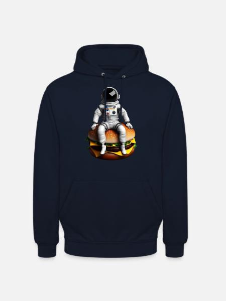 Space Astronaut Cheeseburger - Unisex Hoodie - navy