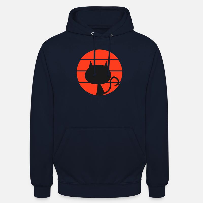 Style rétro Devil Cat - Sweat-shirt à capuche unisexe - marine