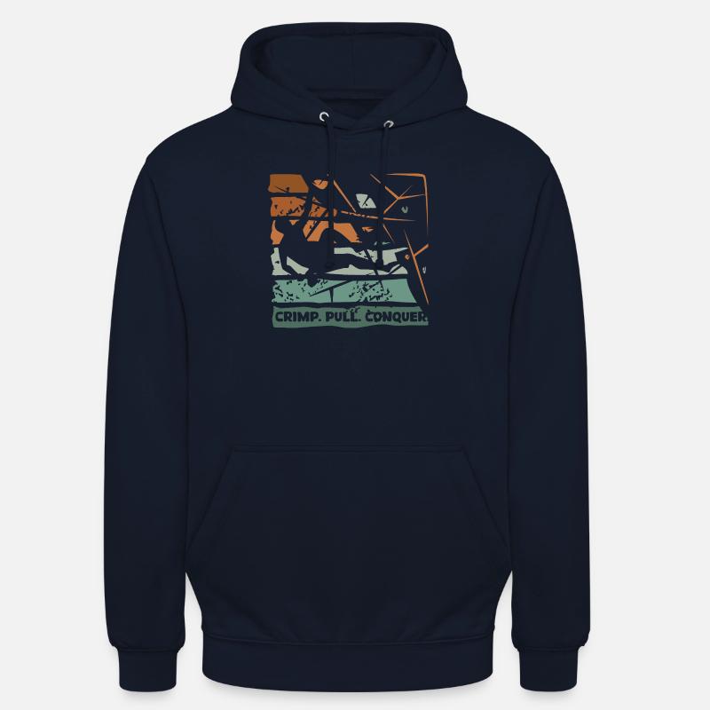 Bouldern – Crimp. Pull. Conquer. - Unisex Hoodie - Navy
