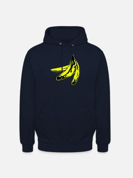 warholish banana peel - Luvtröja unisex - marinblå