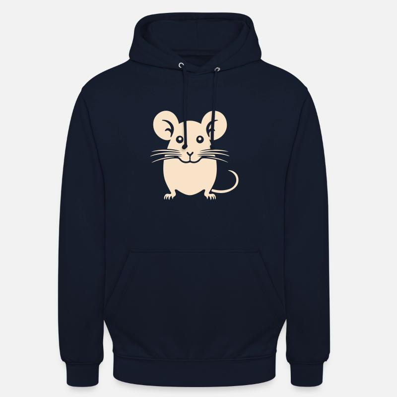 Illustration de souris joyeuse - Sweat-shirt à capuche unisexe - marine