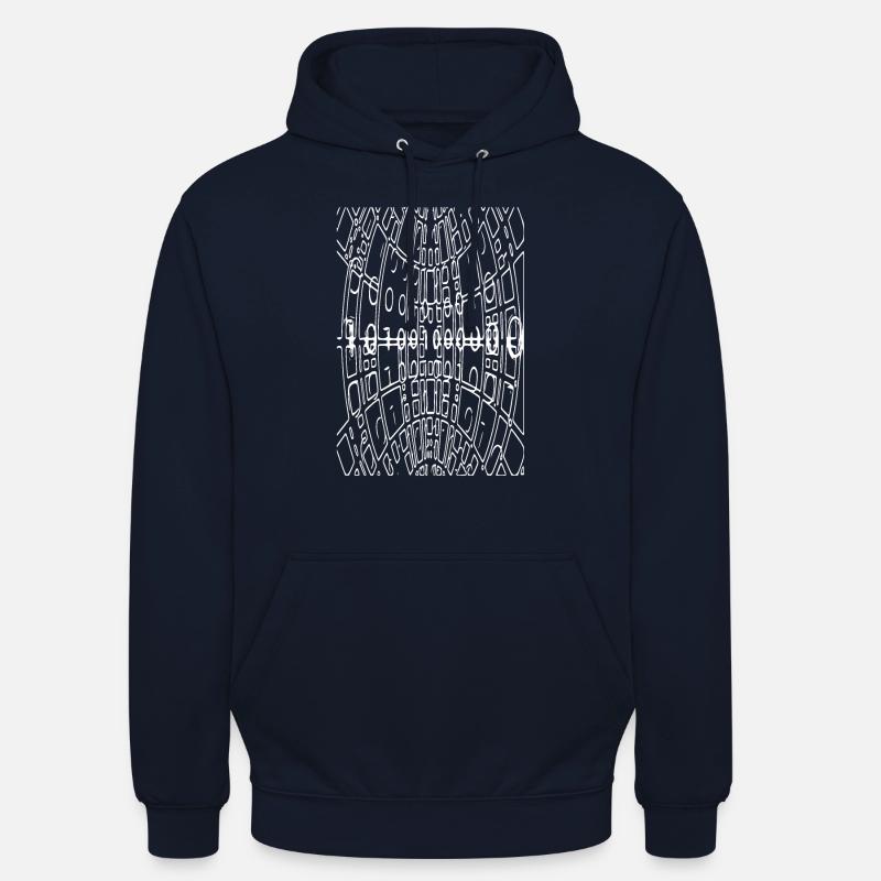 Code binaire Abstrait (blanc) - Sweat-shirt à capuche unisexe - marine
