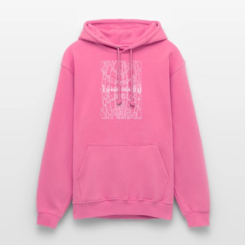 Binary Code Abstract (white) Unisex Hoodie