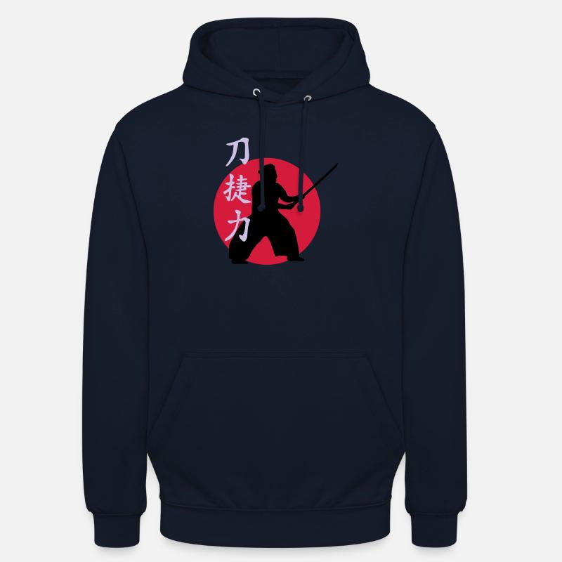 samurai_strength_victory_sword_3c - Sweat-shirt à capuche unisexe - marine