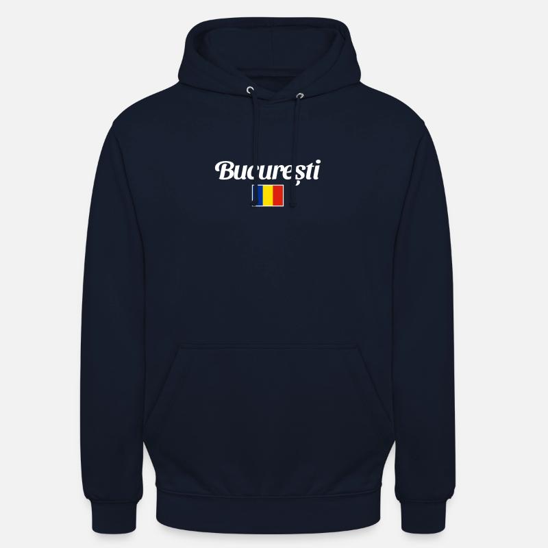 Bucuresti Drapeau Roumain Roumain - Sweat-shirt à capuche unisexe - marine