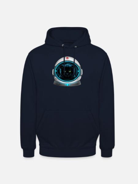 angry space cat astronaut - Unisex Hoodie - navy