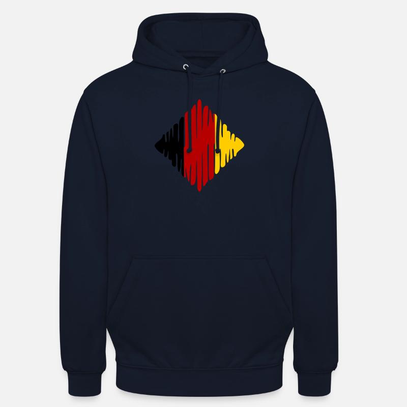 D Quadrat deutsch Kokarde gemalt - Unisex Hoodie - Navy