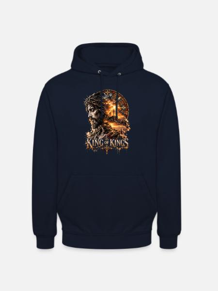 König der Könige – Jesus & Kreuze - Unisex Hoodie - Navy