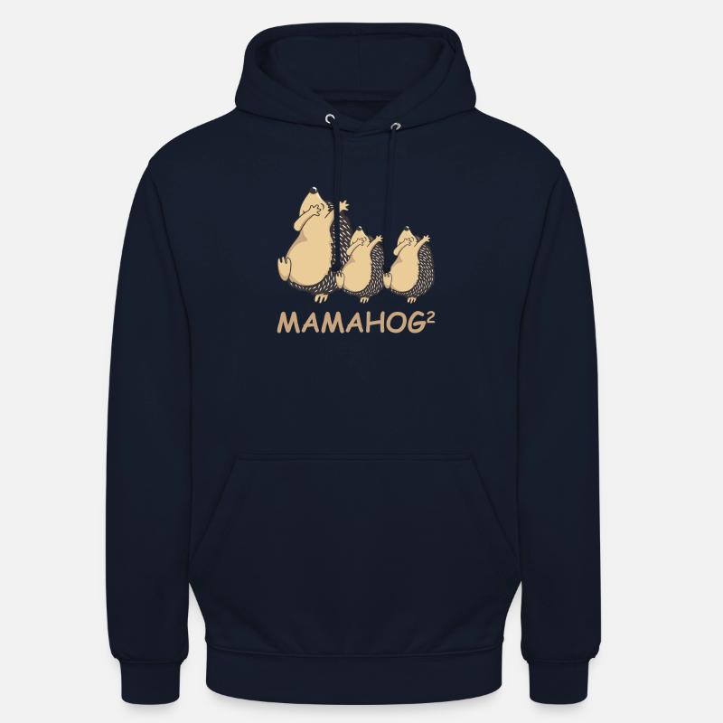 Schwanger werdene Mutter Zwillinge Igel - Unisex Hoodie - Navy
