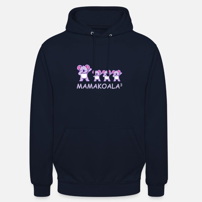 Schwanger werdene Mutter Drillinge Koala - Unisex Hoodie - Navy