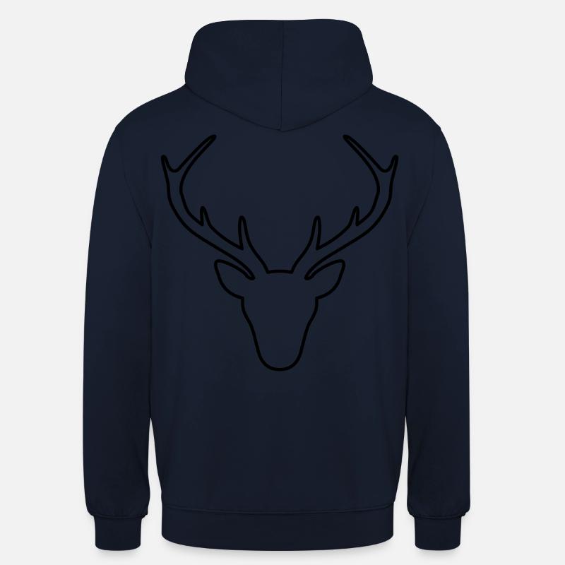 Hirsch Geweih Jäger Jagd Wild Geschenk - Unisex Hoodie - Navy