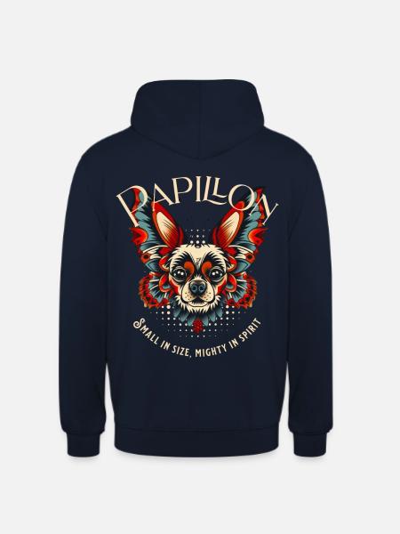 Papillon Hund - Unisex Hoodie - Navy