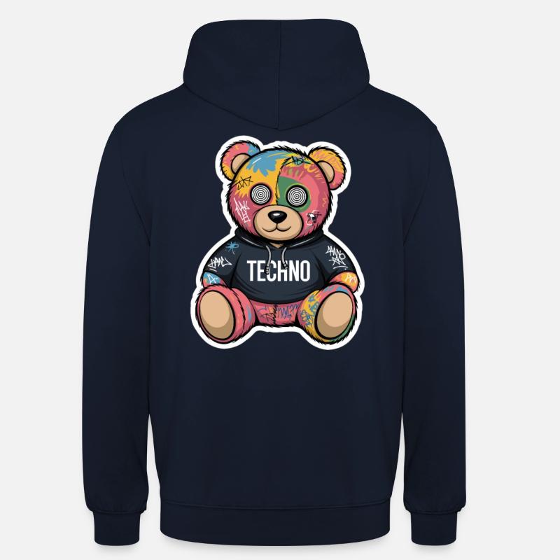 TECHNO TRIPPY OURS - Sweat-shirt à capuche unisexe - marine