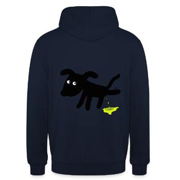 Chien chiens - Sweat-shirt à capuche unisexe - marine - Dos - Michal (187cm)