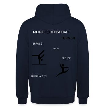 Turnen - Unisex Hoodie - Navy - Hinten - Michal (187cm)