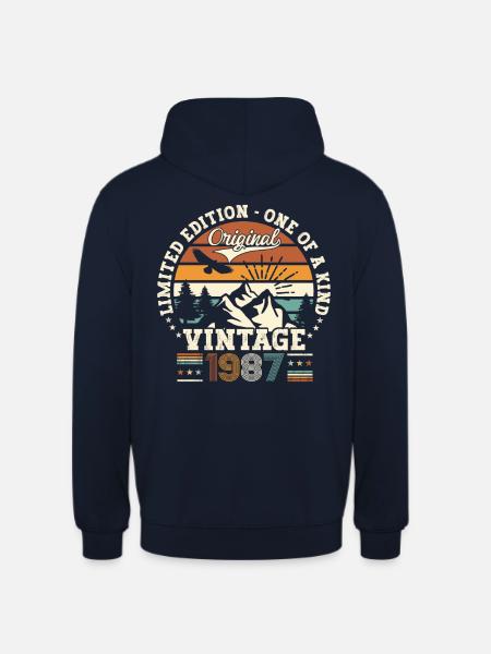 årgång årgång 1987 35-årspresent man - Luvtröja unisex - marinblå