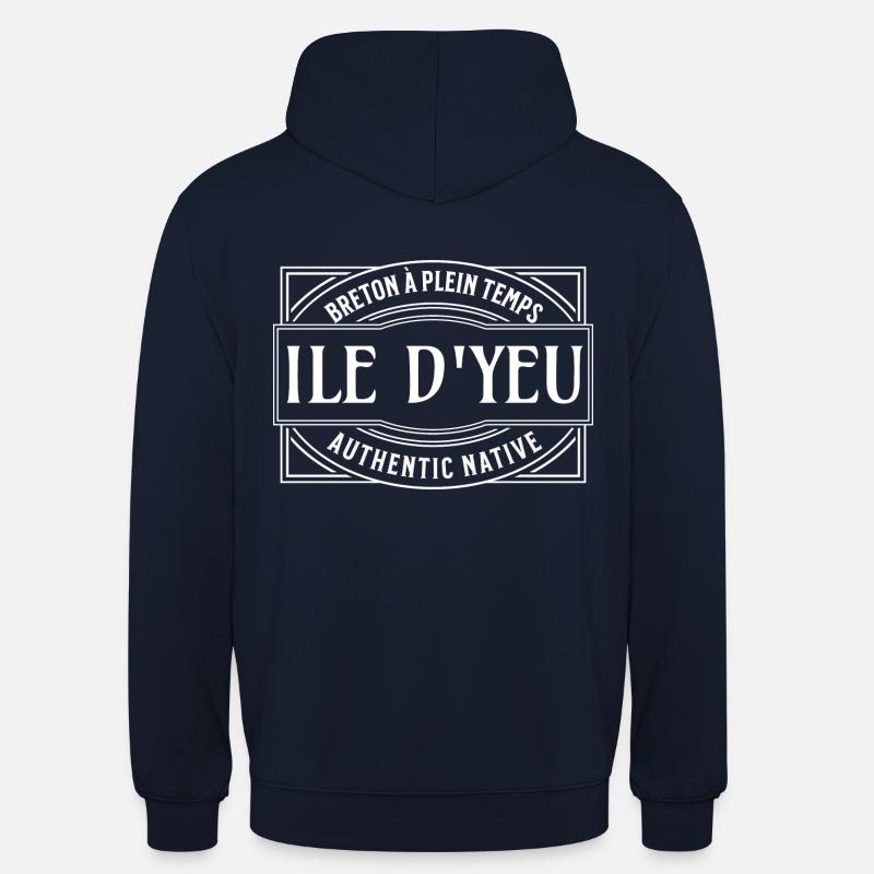 Ile d Yeu authentic native - Sweat-shirt à capuche unisexe - marine