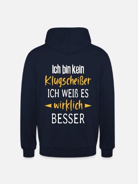 Besserwisser Klugscheißer Sprüche Spruch lustig - Unisex Hoodie - Navy