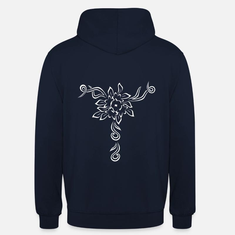Conception de fleurs blanches - Sweat-shirt à capuche unisexe - marine