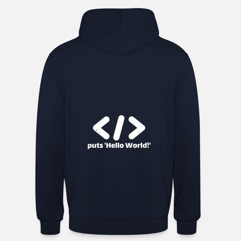 hello world programming ruby - Unisex Hoodie - navy