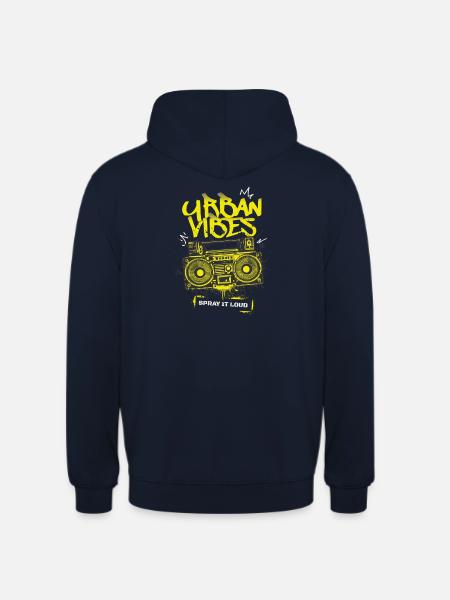 Urban Vibes – Gesprühter Boombox - Unisex Hoodie - Navy