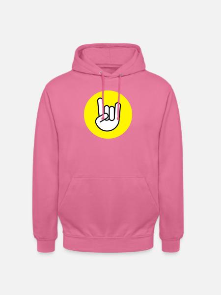Pommes fork circle yellow - Unisex Hoodie - pink