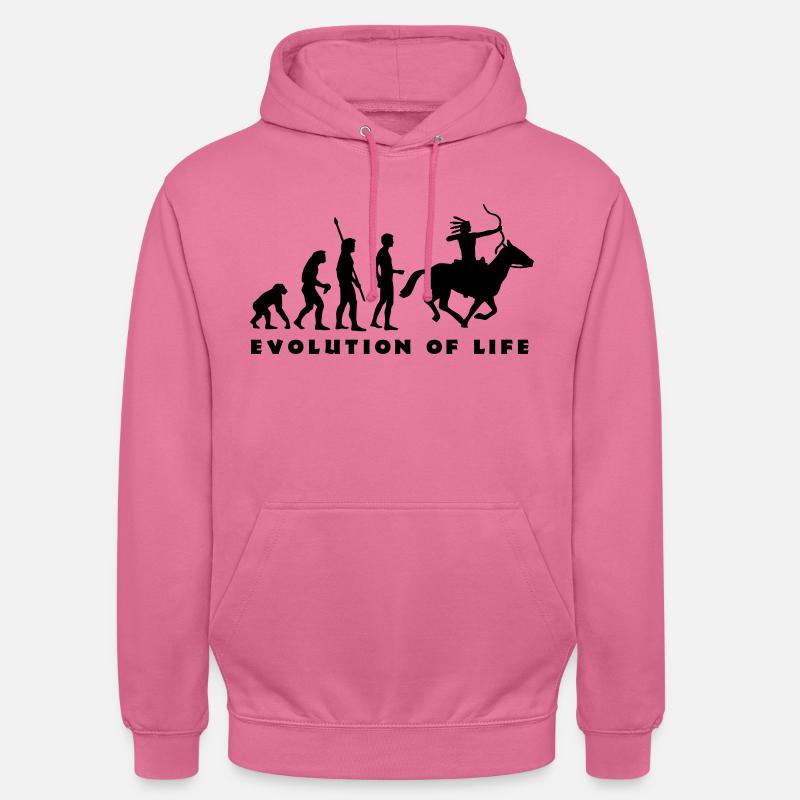 evolution_indianer_b - Sweat-shirt à capuche unisexe - rose