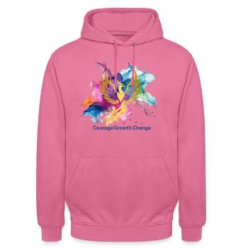 Courage Growth Change - Unisex Hoodie - Pink - Vorne - Alina (178cm) & Michal (187cm)