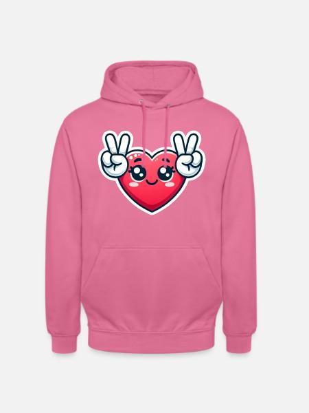 Herz mit Paece - Unisex Hoodie - Pink