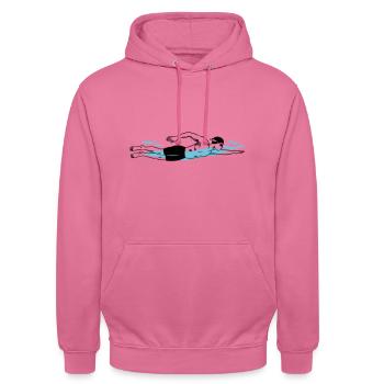 Freestyle-Schwimmer - Dynamische Pool-Action-Kunst - Unisex Hoodie - Pink - Vorne - Alina (178cm) & Michal (187cm)