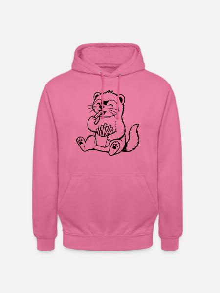 Frettchen isst Pommes - Unisex Hoodie - Pink