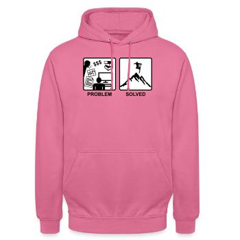 Problem Solved - Skiing - Unisex Hoodie - pink - Front - Alina (178cm) & Michal (187cm)