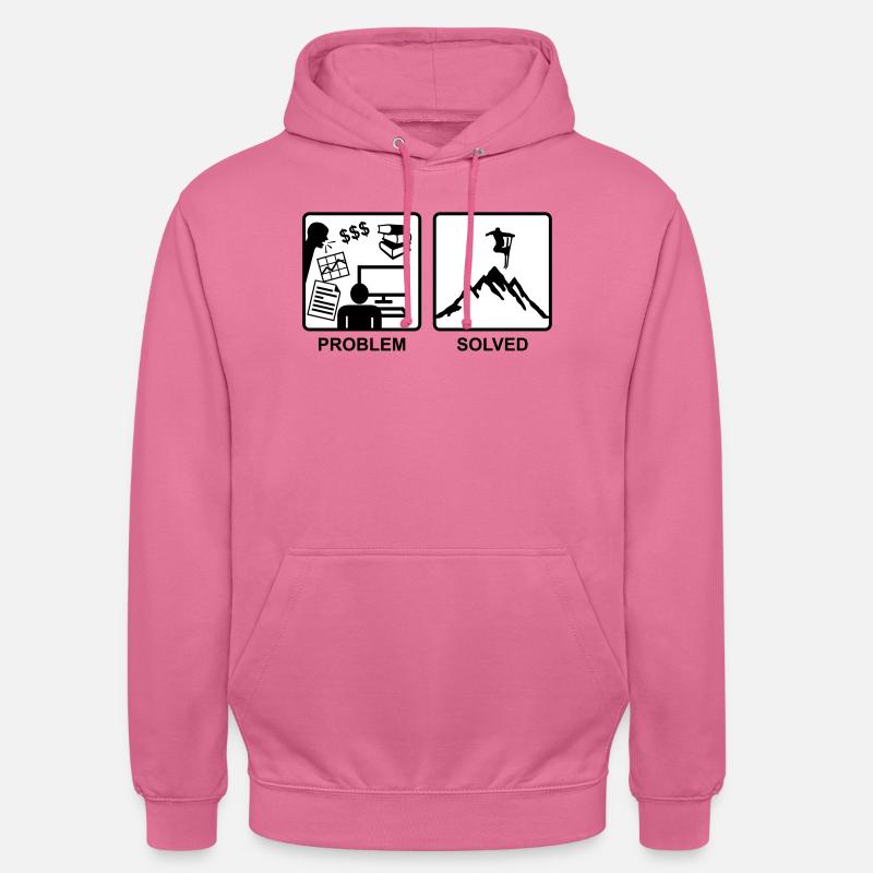 Problem Solved - Skiing - Sweat-shirt à capuche unisexe - rose