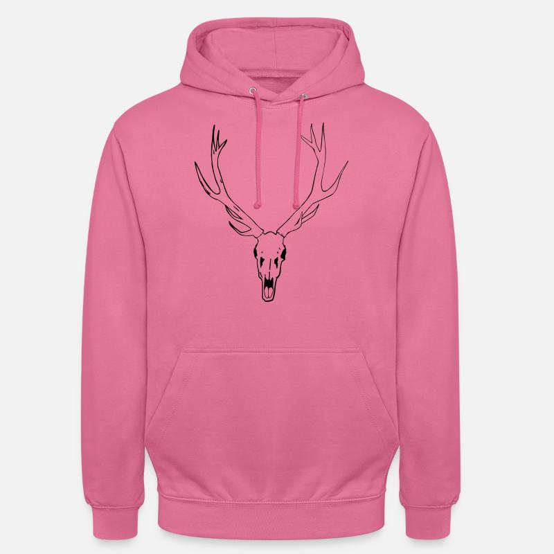 Hirsch Schädel - Unisex Hoodie - Pink
