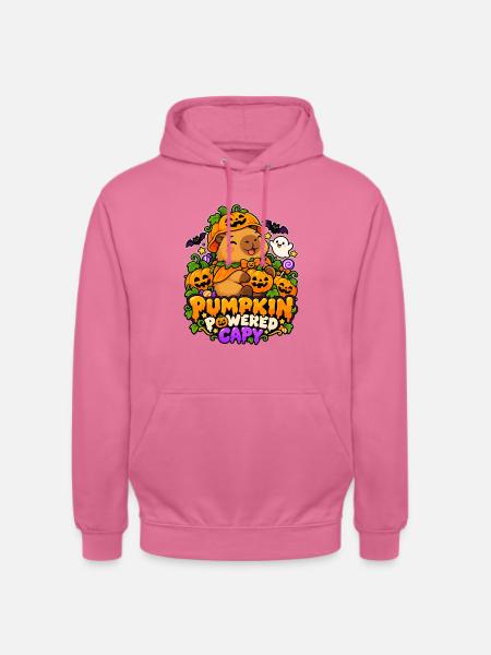 Pumpkin Powered Capybara - Unisex Hoodie - Pink