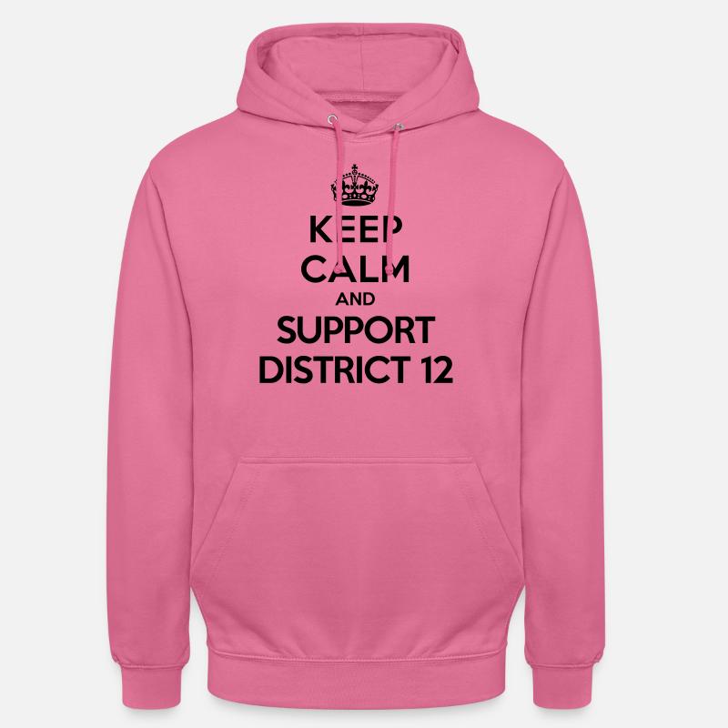 Keep calm and support District 12 (Hunger Games) - Sweat-shirt à capuche unisexe - rose