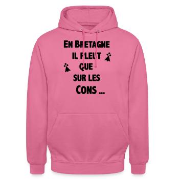 En Bretagne - Sweat-shirt à capuche unisexe - rose - Devant - Alina (178cm) & Michal (187cm)