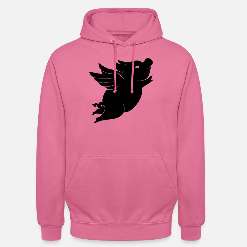 Pig - cochon avec des ailes - Sweat-shirt à capuche unisexe - rose