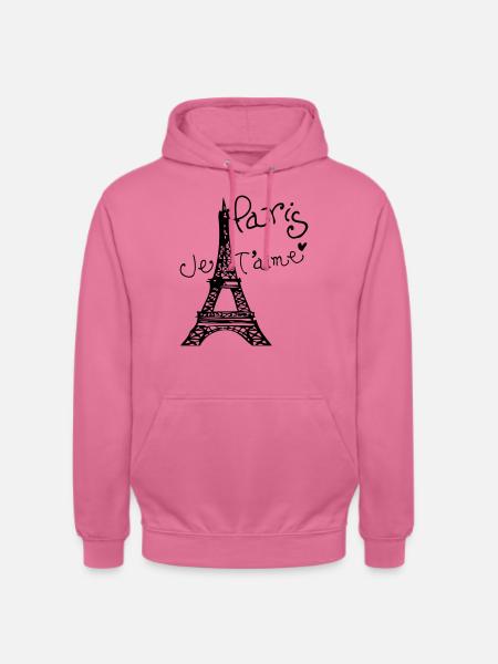 Paris Je T'aime Eiffel tower - Unisex Hoodie - pink