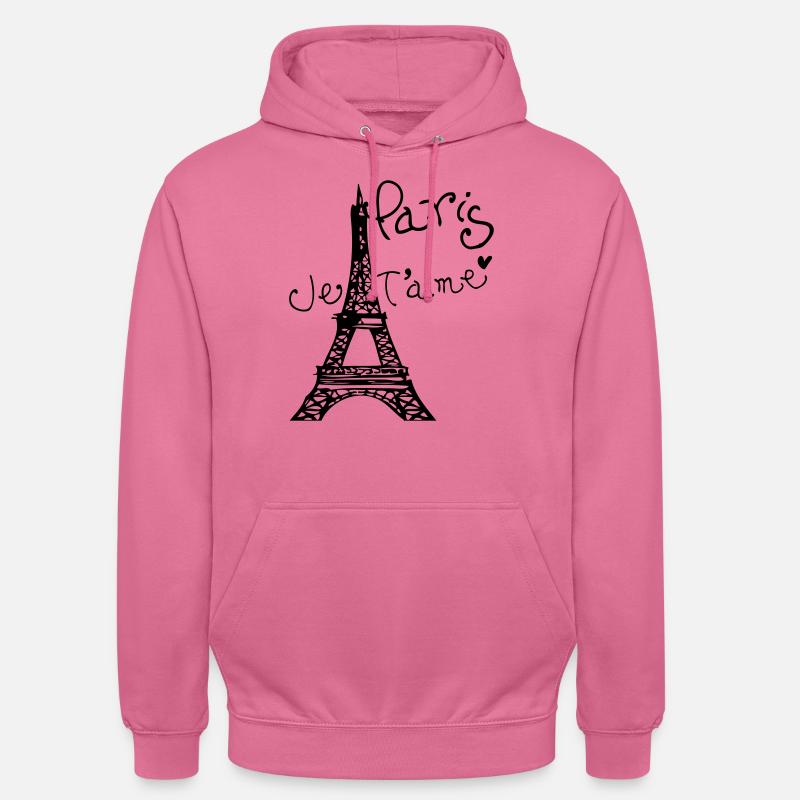 Paris Je T'aime Tour Eiffel - Sweat-shirt à capuche unisexe - rose
