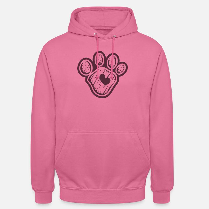 Paw with heart - Unisex Hoodie - pink
