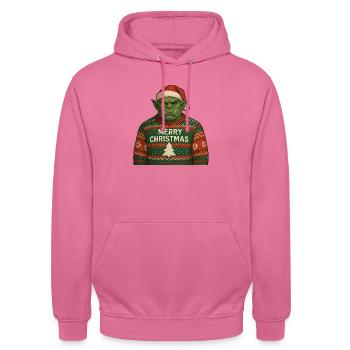 Noël orc - Sweat-shirt à capuche unisexe - rose - Devant - Alina (178cm) & Michal (187cm)