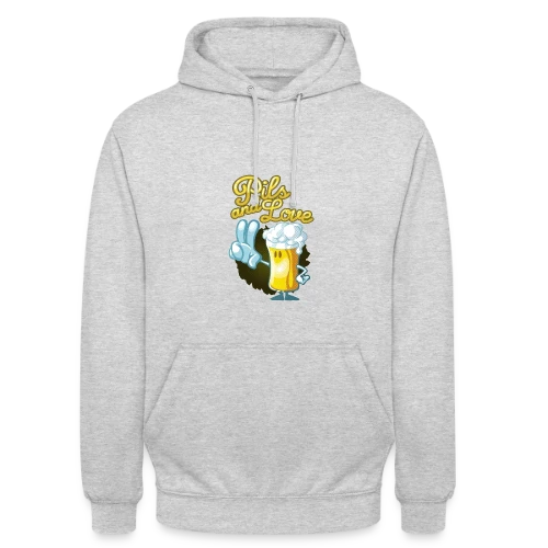 Pils & Love : La Bière et l'Amour en Version Cartoon - Sweat-shirt à capuche unisexe