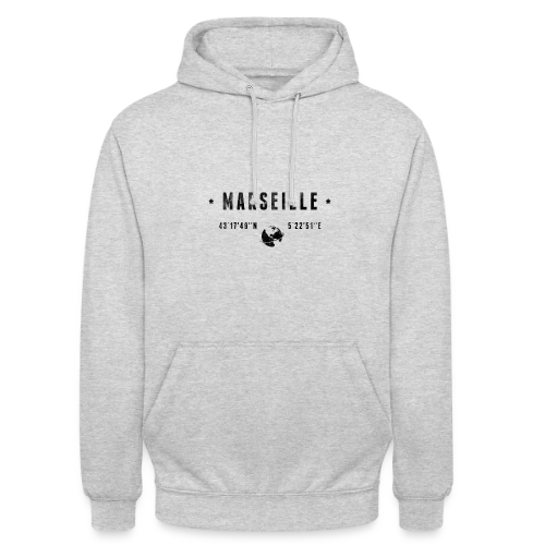 Marseille Coordonnées Globe - Sweat-shirt à capuche unisexe