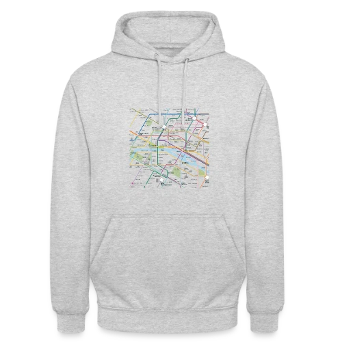Plan Métro Parisien - Sweat-shirt à capuche unisexe