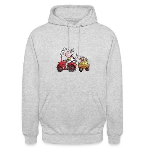 La Vache au Volant, le Cochon à Bord - T-shirt Agricole Fun - Sweat-shirt à capuche unisexe