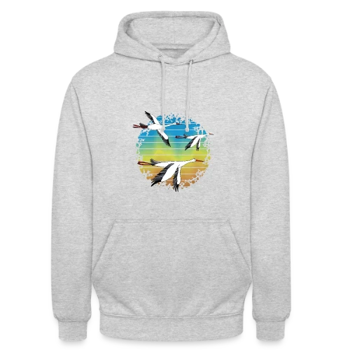 Cigogne Élégante - Sweat-shirt à capuche unisexe