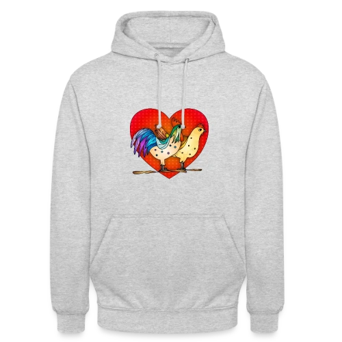 Duo Coq et Poule Champêtre - Sweat-shirt à capuche unisexe