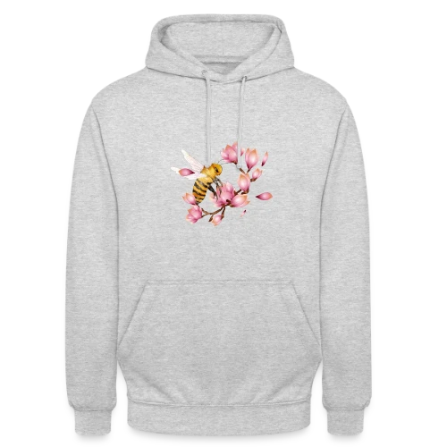 Abeille Volante et Magnolias – Dessin Main Élégant - Sweat-shirt à capuche unisexe