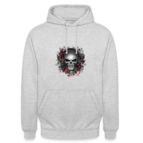 Crâne Gothique Mystique aux Roses Rouges - Sweat-shirt à capuche unisexe